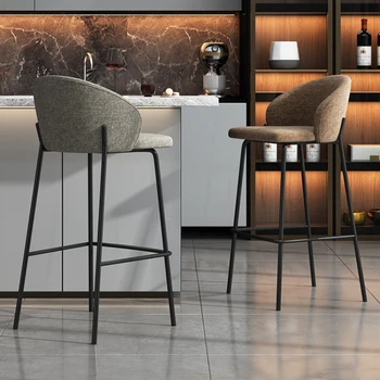 Iskandinav Mutfak Resepsiyon Bar Sandalyeleri Yemek tezgah taburesi Ofis Modern Bar sandalyeleri Yüksek Metal Tasarım Cadeira Bar Mobilyaları MR50BC