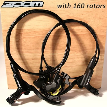 Zoom MTB Hidrolik Fren Seti 160mm Disk Rotorlar Ön Arka Dağ Bisikleti Çekme Frenler Yağ Kaliper Bisiklet Hidrolik disk fren
