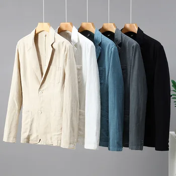 3302 Japonya Tarzı Iş Rahat Rami Blazer Takım Elbise Erkekler için Lüks Cilt Dostu Gevşek Düz Renk Çift Düğmeler Erkek Ceketler