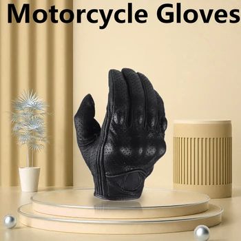 1 çift motosiklet eldivenleri Erkek Kadın Deri Karbon Bisiklet Kış Eldiven Motosiklet Motokros Aksesuarları