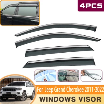 Yan Pencere Siperliği Jeep Grand Cherokee 2014 Aksesuarları 2011~2022 2019 WK WK2 Güneş Yağmur Kaş Koruma Tente Barınakları Çıkartmalar