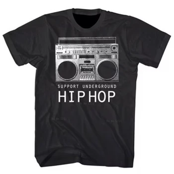 Destek Yeraltı Hip Hop Boombox Gömlek Grafik Villain Tarafından Kısa Kollu Yuvarlak Boyun