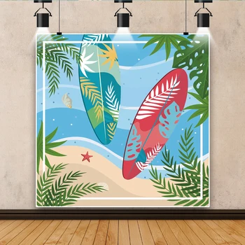 Yaz Tropikal Deniz Sahil Okyanus Plaj Zemin Bebek Sörf Parti Hawaii Dalga Palmiye Ağaçları Doğal Sahne Fotoğraf Arka Plan