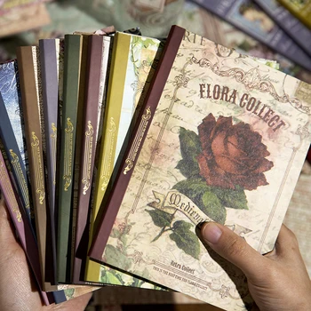 Yoofun 40 Tekrarlanmamış Büyük Boy Vintage Malzeme Kağıt Çift Taraflı Malzeme Kitap Retro Scrapbooking Günlük Dekor Kırtasiye