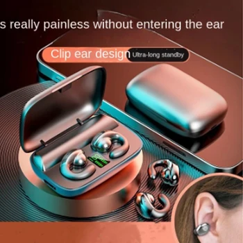 Kemik İletim OPPO Realme için 9 Pro Artı XiaoMi Kırmızı Mi K6 TWS Bluetooth 5.3 Kulaklık LED Kulaklık HiFi Spor Kulaklık Kulak Kancası