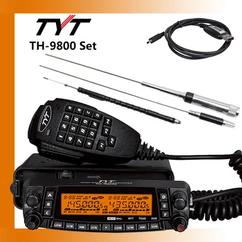 TYT TH-9800 artı + Aksesuarları Mobil Radyo 50w Quad Band Telsiz TH9800 Walkie Talkie Araba Kamyon Radyo Tekrarlayıcı Scrambler