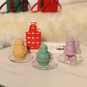 3D Noel Baba Noel silikon kalıp El Yapımı Mum Sabun Çikolata Fondan Kek Kalıbı DIY Boya Noel Hediyeleri