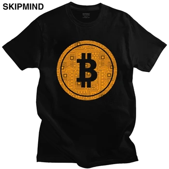 Benzersiz Bitcoin Tshirt Erkekler için Kısa Kollu Cryptocurrency Blockchain T Shirt O-Boyun Yetişkin Yumuşak Pamuklu tişört Giyim Hediye