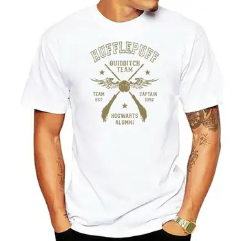 100 % pamuk O-Boyun baskılı tişört HufflePuff Quidditch Takım Kaptanı T-Shirt