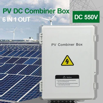 PV Birleştirici Kutusu 6 Dize 550V DC devre kesici GÜNEŞ PANELI IP65 Seti Fotovoltaik Birleştirici Kutusu Güneş Enerjisi İstasyonu