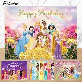 Disney Prenses fotoğraf arka fonu Kapağı Bebek Duş Çocuk Kız Doğum Günü Partisi Dekorasyon Afiş Arka Plan Fotoğraf Sahne