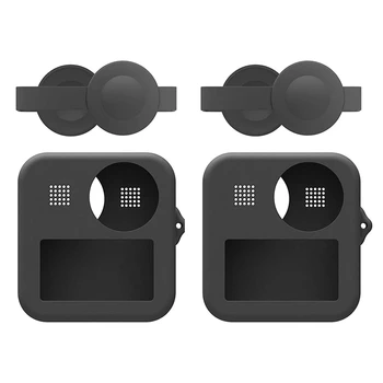 2X silikon kılıf İçin Gopro MAX Çift Lens Kapakları Kılıf Kapak Koruyucu Kılıf İçin Gopro MAX Eylem Kamera Aksesuarları