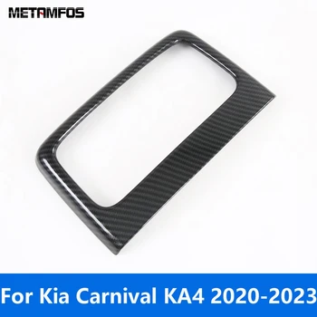 Kia Carnival için KA4 2020 2021 2022 2023 Karbon Fiber Arka Koltuk Su Bardağı Tutucu Paneli Kapak Trim Sticker Araba Aksesuarları