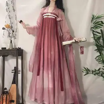 Çin Tarzı Antik Geleneksel Hanfu Elbise Setleri Vintage Kadınlar Çiçek Nakış Prenses Kostümleri Kadın Dans Parti Elbiseler