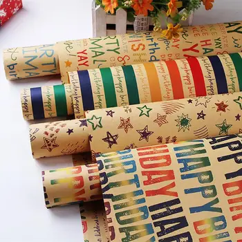 Kraft Ambalaj Kağıdı Buket Hediye Kağıdı Çocuk doğum günü hediyesi Kağıt Ambalaj Hediye Kutusu Vintage Ambalaj Kitap Ambalaj Kağıdı En