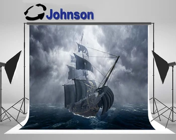 JOHNSON Korsan Gemisi Fırtınalı Deniz Koyu Yelkenli Bulutlar zemin Yüksek kaliteli Bilgisayar baskı parti fotoğraf stüdyosu arka plan