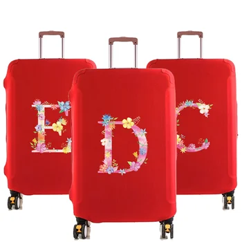 Seyahat Bagaj Kapakları bavul kılıfı Koruyucu Kullanımlık Yıkanabilir 18-32 inç Pembe Mektup Baskılı Desen Serisi Seyahat Aksesuarları