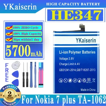 YKaiserin HE347 HE 347 5700mAh nokia için pil 7 Artı Nokia7 Artı N7P N 7P TA-1046 TA-1055 HE 347 Piller + Ücretsiz Araçlar