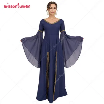 Kadın Ortaçağ Elbise Retro Rönesans fuar elbisesi Tarihi Elbise Şifon Kollu