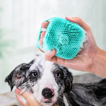 Banyo Puppycat Yıkama Masaj Dağıtıcı Bakım duş fırçası Yumuşak Silikon köpek fırçası evcil hayvan şampuanı Masaj Banyo Fırçası