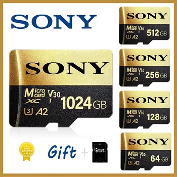 SONY Micro SD Kart Yüksek Hızlı SD Hafıza Kartı 128 GB 256 GB 512 MB 64 GB microSD C10 TF Flash Kart için Xiaomi Telefonu Kamera masa PC