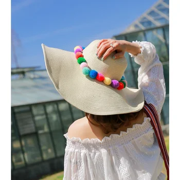 Stylenanda-Bahar Sevimli Renkli Venonat Dekorasyon Hasır Şapka