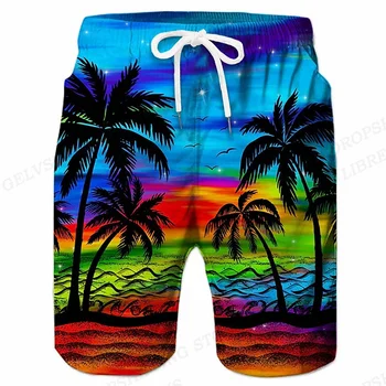 Tropik Deniz Ada y2k plaj şortu Pantolon Erkekler 3D Baskılı Sörf Tahtası Şort Yaz Hawaii Mayo Yüzmek Mayo Serin Buz Şort