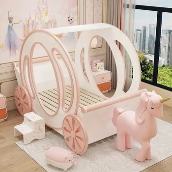 Modern Çocuksu Özel çocuk yatağı Kız Prenses Yatak Kız Rüya Arabası Yatak Takımı Mobilya Çocuk yatağı