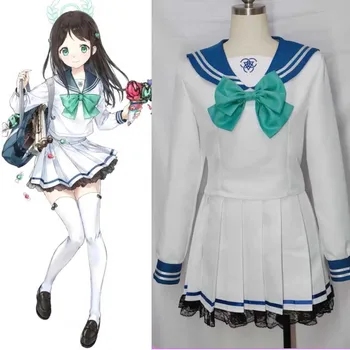 Anime Mavi Arşiv Kurimura Airi Denizci Elbisesi Cosplay Kostüm Cadılar Bayramı Partisi Elbise