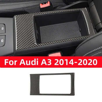 Audi için A3 S3 2013-2019 Araba Aksesuarları Araba İç Karbon Fiber Merkezi Konsol Kol Dayama Kutusu Paneli Modifiye Trim Çerçeve Dekor