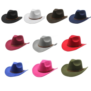 Yeni kovboy şapkası Geniş Ağız düz kasket Erkekler Kadınlar Karnavallar Parti Kap Elbise Kostüm