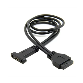 Tek Bağlantı Noktalı USB 3.1 Tip C USB-C Dişi USB 3.0 Anakart 19Pin Başlık Kablosu 50cm
