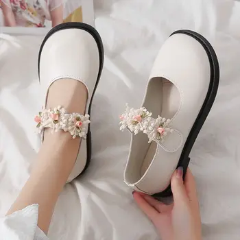 Japon Lise Kız Lolita Çiçek deri ayakkabı Kadın Mary Jane Sığ Ağız Tek Ayakkabı Sevimli JK Üniforma Ayakkabı Moda