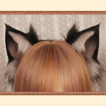Cadılar bayramı El yapımı Maine Kedi Kulakları Orijinal Taklit Hayvan Kulak Kedi Kulak saç tokası Kc El Yapımı Lolita Aksesuarları Headdress