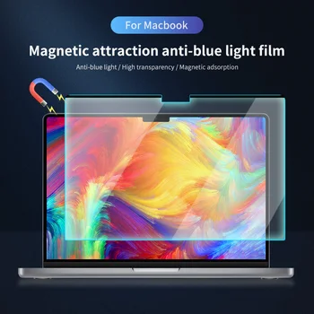 Uygun 2023 Macbook Pro 16/14 İçin M2 M3 Pro / Max Dizüstü Manyetik anti-mavi ışık Filmi Anti scratch Göz koruması A2991 A2992