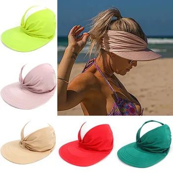2023 Yeni Yaz Kadın güneş şapkaları plaj şapkası Büyük Vizör güneş şapkaları Kadın Açık UV Koruma Üst Boş Spor beyzbol şapkası