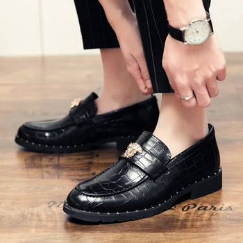 Oraqwlj Erkekler Iş Elbise Ayakkabı Rahat Resmi temel ayakkabı lüks marka Deri Yeni Şık Tasarımcı Slip-on ayakkabılar Deri Ayakkabı