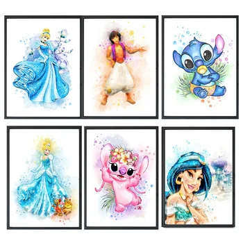 Disney Elmas Boyama 5D Karikatür Prenses Çizgi Film Karakterleri Diy Elmas Anime Elmas Mozaik Çocuklar için Yeni Yıl Hediye