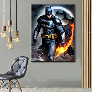 El yapımı DİY Amerikan DC anime elmas boyama Ay Batman süper kahraman Bruce Wayne çapraz dikiş elmas mozaik ev dekorasyon