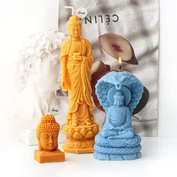 Yılan Bodhisattva silikon kalıp El Yapımı Mum Alçı Sabun Epoksi Reçine Çikolata Dekorasyon Alçı Buz DIY Pişirme Kalıp