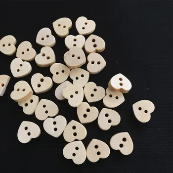 100 adet 12mm Ahşap Düğmeler - Kalp Şeklinde Düğmeler Dekoratif Düğmeler Dikiş Dekorasyon DIY Zanaat