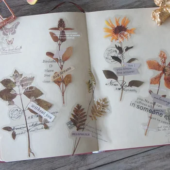 10 adet Kurutulmuş Bitkiler ve Çiçekler Tarzı Kağıt Etiket Scrapbooking DIY Hediye Dekorasyon Etiketi