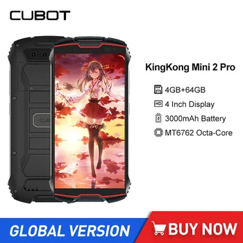 Cubot KingKong Mini 2 Pro Su Geçirmez Sağlam Mini Akıllı Telefonlar 4 İnç Sekiz Çekirdekli 4GB + 64GB Çift SIM Taşınabilir Küçük 4G Cep Telefonu