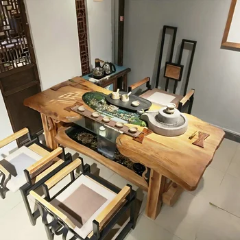 Masa Sandalye Seti Yeni Çin Tarzı katı ahşap Kung Fu çay masası Modern Basit Çay Demleme Masası