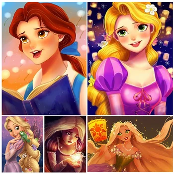 Prenses 5D Elmas boyama Mozaik Disney Karakter Çapraz nakış kitleri Elmas Nakış Resim El Yapımı Hediye Ev Dekor
