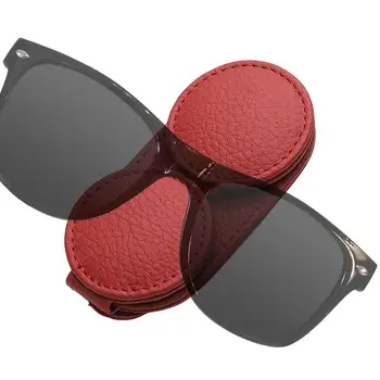 Visor Sunglass Tutucu Araba Gözlük Tutucu Evrensel Sunglass araba için tutucu PU Deri Gözlük Askısı Ve Bilet kart klibi