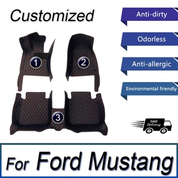 Araba paspaslar Ford Mustang 2015 için 2016 2017 2018 2019 2020 2021 2022 Özel oto ayak Pedleri otomobil halı kapak