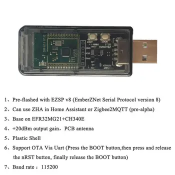 ZigBee ZB-GW04 Silikon Labs Mini EFR32MG21 Evrensel Açık Kaynak Hub Ağ Geçidi USB Dongle Çip Modülü ZHA NCP EZSP Ev Asistanı