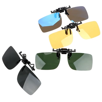 Polarize Lens Araba Sürücüleri Gözlük Yardımcı güneş gözlüğü üzerinde klip Gözlük 400 UV Koruma Parlama Önleyici Kiti Motosiklet Aksesuarları