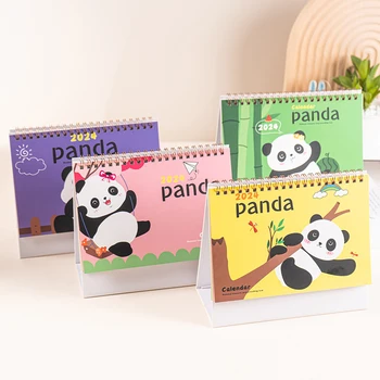 2024 Karikatür Panda masa takvimi Masaüstü Süsler Takvim Günlük Zamanlayıcı Masa Planlayıcısı Yeni Yıl noel hediyesi